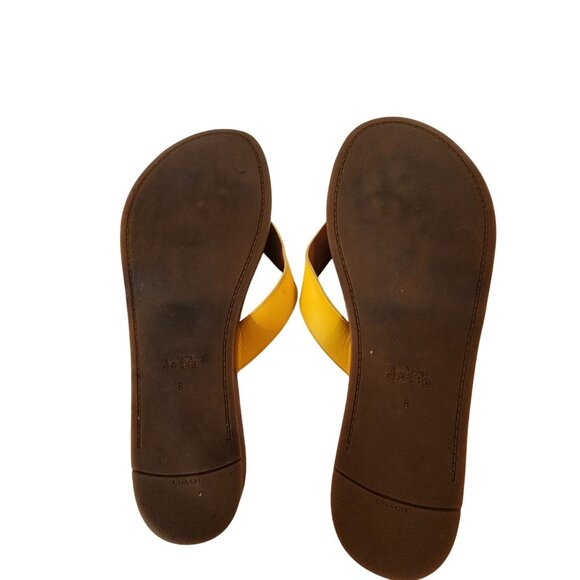 Coach Chapel Slide Sandals Mustard Yellow Womens Size 8 - Picture 4 of 7